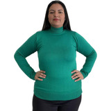 Blusa De Frio Feminina Suéter Gola Alta Plus Size Moda Trico