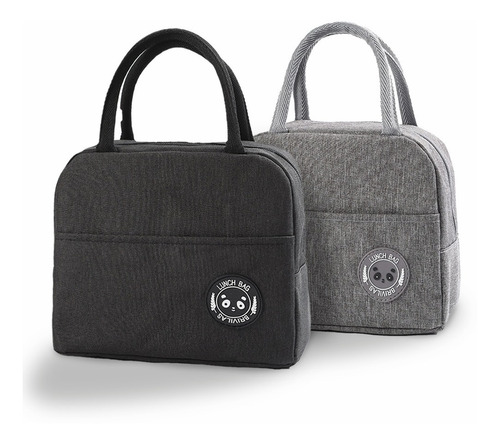 Lonchera Térmica Bolsa Lunch Aislamiento Negro+gris 2 Pack