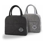 Lonchera Térmica Bolsa Lunch Aislamiento Negro+gris 2 Pack