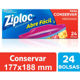 Ziploc Bolsa Conserva Mediana 24 Unidades - 12 Paquetes