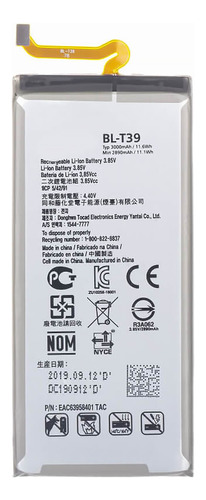 Battria Compatível K12 Plus/ G7/ Q7/ Q7 Plus T39 Nova Garant