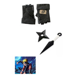 Kit Naruto Luva De Couro + Kunai  + Shuriken Cosplay Geek