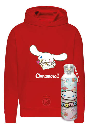 Poleron Cinnamoroll + Botella En Aluminio - Hello Kitty - Estampaking