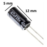 50 Piezas Capacitor Electrolitico 47µf 25 V