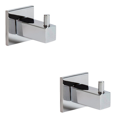 Set Perchas De Baño Ottone Qubic Cromo 100% Inoxidable Gtia.