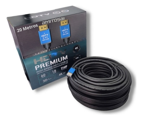 Cable Hdmi 20 Mts Largo Premium Hdr 4k Uhd Arc 32 Canales P5