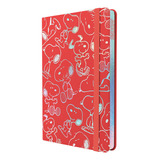 Cuaderno Cosido Snoopy Mooving Notes A5 Tapa Dura Rayado Color Rojo