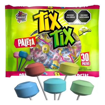 Paletas Sonríes Tix Tix Frutales, Pack de 30 Unidades Sin Gluten ni Lactosa | MercadoLibre