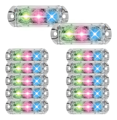 Ajk 24 Faróis Rgb Strobo Ed 6w Para Som Automotivo