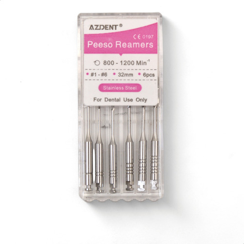  Fresas Peeso Dentales Piso 1-6 Endodoncia 32mm Azdent 6 Pzs