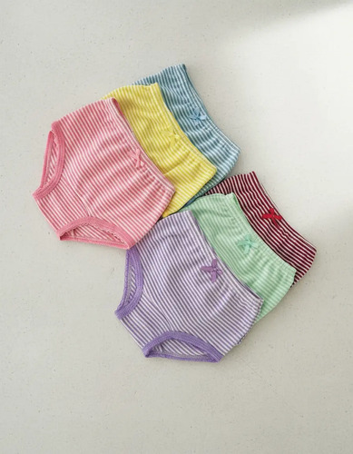 Pantaletas Ralladas Para Niña Talla 2 A 16 Paquete 6 Piezas