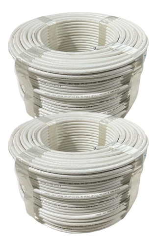 Cable Coaxial Rg6 Blanco  Rollo 305 Metros Al 90%