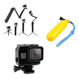 Bastão 3 Way Boia Gopro Hero 5 6 7 Caixa Estanque Black