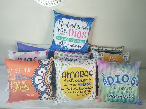 10 Almohadones Frases Cristianas 30*30