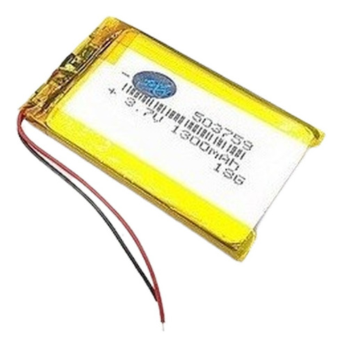 503759 3,7v 1300mah Com 2 Fios 5mm X 37mm X 59mm 