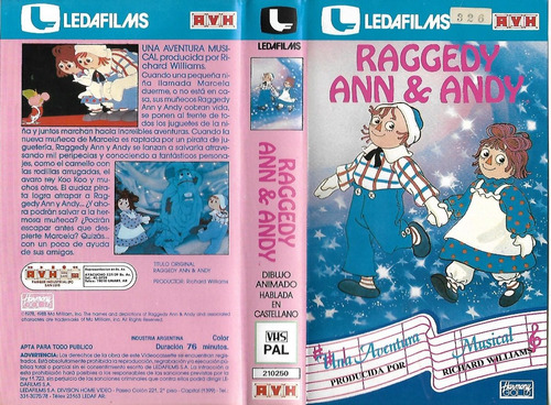 Raggedy Ann And Raggedy Andy Vhs Original Español Latino