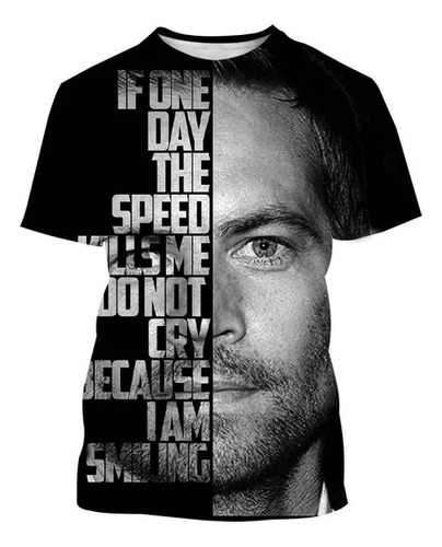 Camiseta Casual Neutral Con Estampado 3d De Paul Walker