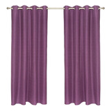 Set Cortina Blackout Térmico 140x220 Cm - Morado