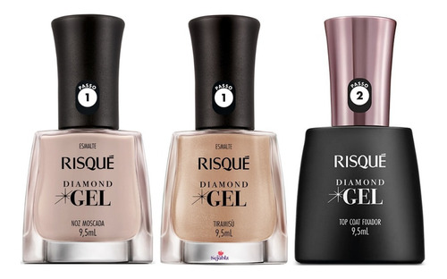 Kit 3 Esmaltes Risque Manicure Atacado Unhas Em Gel