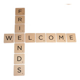 13 Letras Tipo Scrabbles Natural  Welcome Friends , 15x15