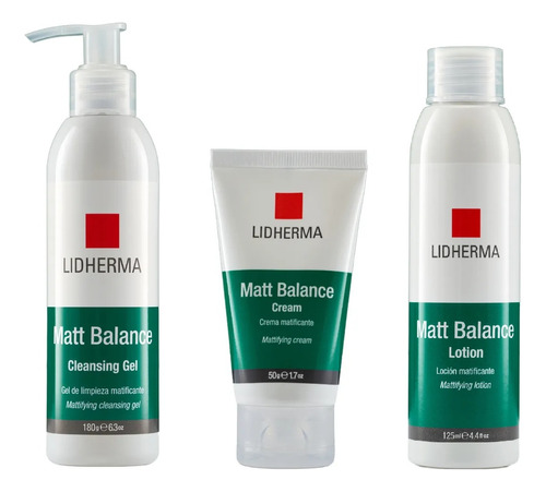  Kit Matt Balance Crema + Locion + Limpieza P/grasa Lidherma