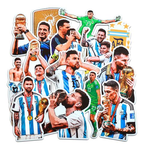 Stickers Calcos Messi Argentina Dibu Mundial - Pack X24