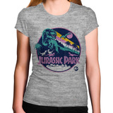 Camiseta Feminina Jurassic Park Vintage Dino Dinossauro