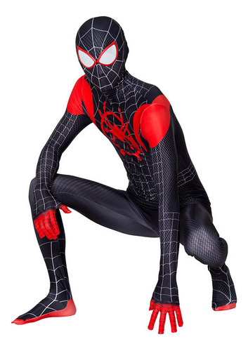 Traje Para Spiderman Miles Morales Cosplay Adultos Halloween