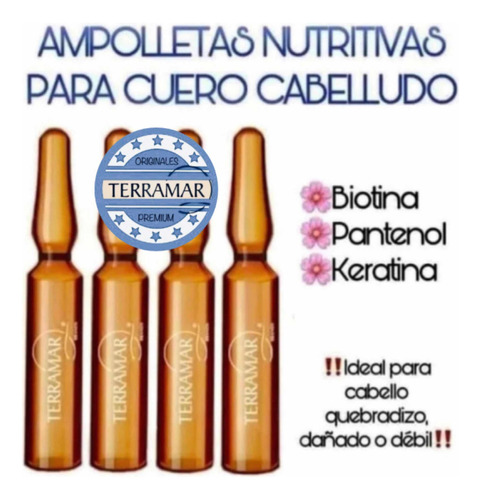 Loción Nutritiva Para Cuero Cabelludo Terramar, 4 Ampolletas