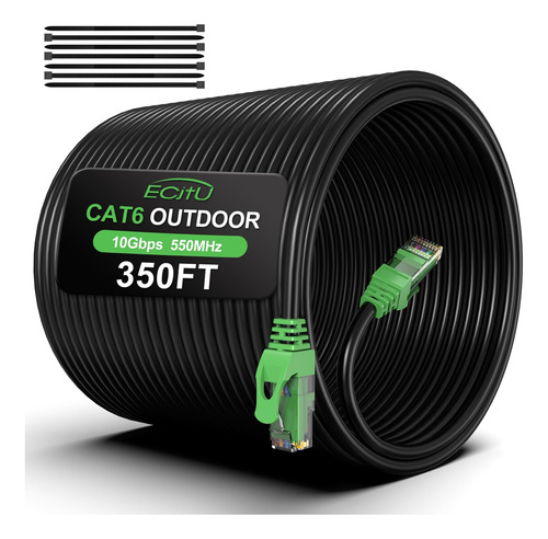 Cable Ethernet Cat6 Para Exteriores De 350 Pies, Enterramien
