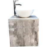 Kit De Baño Gabinete Mueble Gris+monomando +lavabo+accesorio