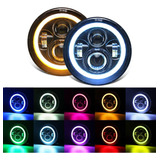 Faros Led De 7 Pulgadas Rgb Halo Drl Angel Eyes Con Luz De S