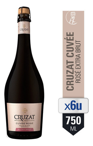 Champagne Espumante Cruzat Cuvée Rosé Extra Brut 750 Ml X6 U