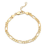 Pavoi Pulsera Ajustable Chapada En Oro De 14quilates, Cadena