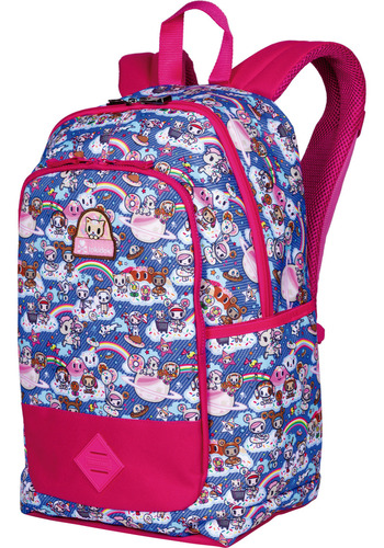 Mochila Escolar Infantil Grande Arco-íris Unicórnio Sestini Cor Rosa Desenho Do Tecido Mochila Escolar Tokidoki Rainbow Sestini