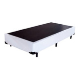 Base Cama Box Solteiro Corino Branco (88x188x35)