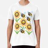 Remera Hermosa Camiseta De Girasol Y Abejas Algodon Premium 