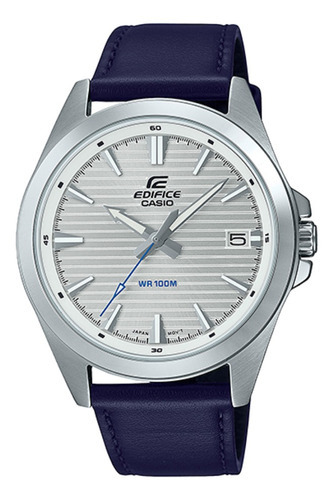 Reloj Hombre Casio Efv-140l-7avudf Edifice Color De La Correa Azul Color Del Bisel Plateado Color Del Fondo Plateado