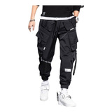 Pantalones Cargo For Hombre Hip Hop Con Múltiples Bolsillos