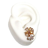 Aretes En Topoflor Con Perlas