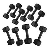 Kit Halteres Dumbells Sextavado Ferro 12 Ao 20kg Pares