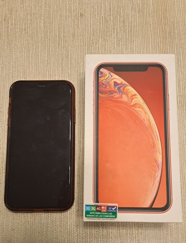 iPhone XR 128gb Naranja Con Caja Bateria Al 80% - Leer