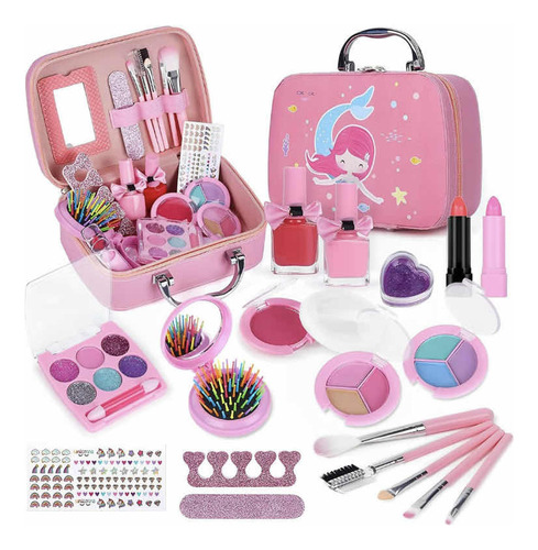 Kit De Maquillaje Para Niñas Juguete Cosméticos No Tóxicos