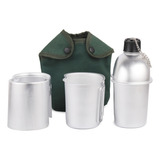 Set De Cocina 3pcs Aluminio Cantimplora Militar Estufa Mader