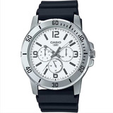 Relógio Casio Masculino Standard Mtp-vd300-7budf Cor Da Correia Preto Cor Do Bisel Prateado Cor Do Fundo Branco