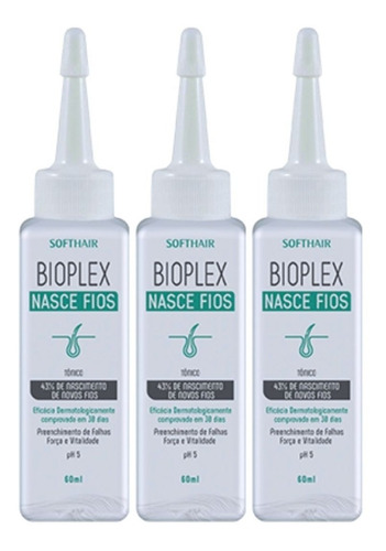 Kit 03 Tônico Capilar Anti Queda E Calvície Bioplex 60ml