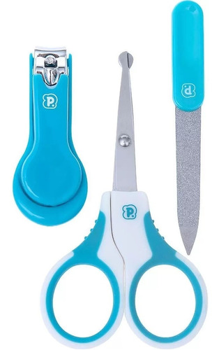 Kit Higiene Infantil 3 Peças - Azul - Pimpolho 87422