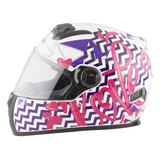 Casco Moto Kontrol M61 Certificado Dot Doble Visor Mujer