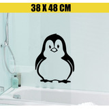 Adesivo Decorativo Box Banheiro - Pinguim Desenho
