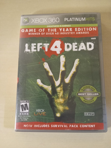 Left4dead Xbox 360/0ne Game Of The Year Edition